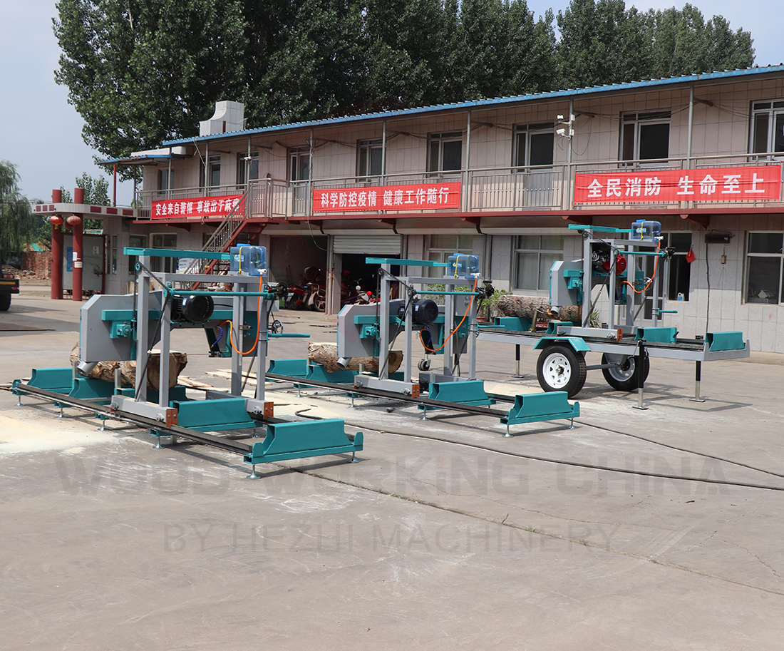 Ленточная пила портативная горизонтальная на прицепе