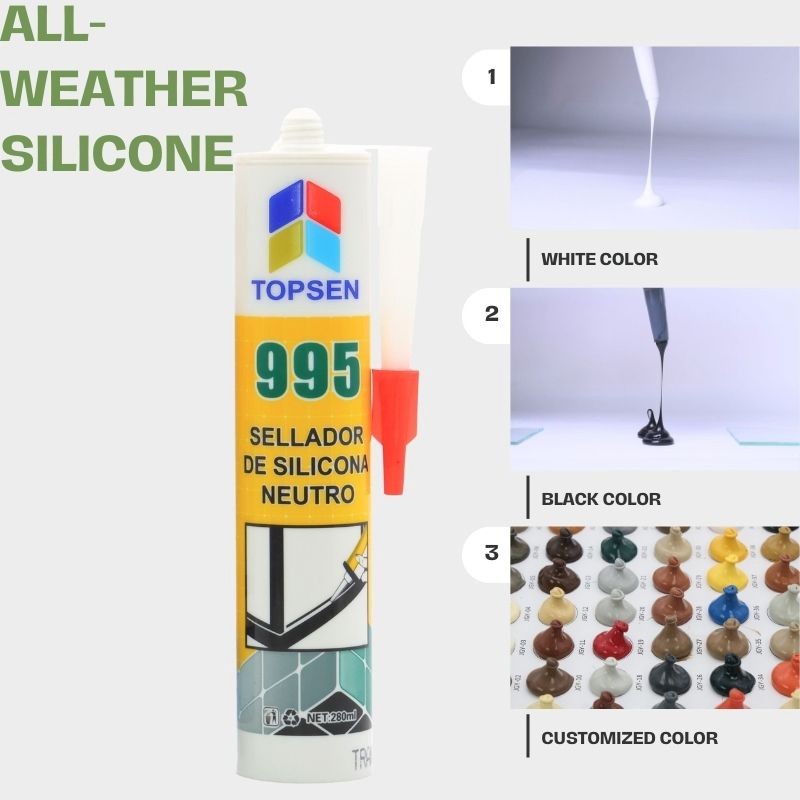 Topsen 995 Weatherproof Silicone Sealant for Aluminum Windows & Doors