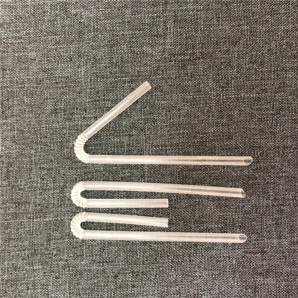 Free Sample Disposable Transparent Plastic U Shape Drinking Straw 131*4.2mm