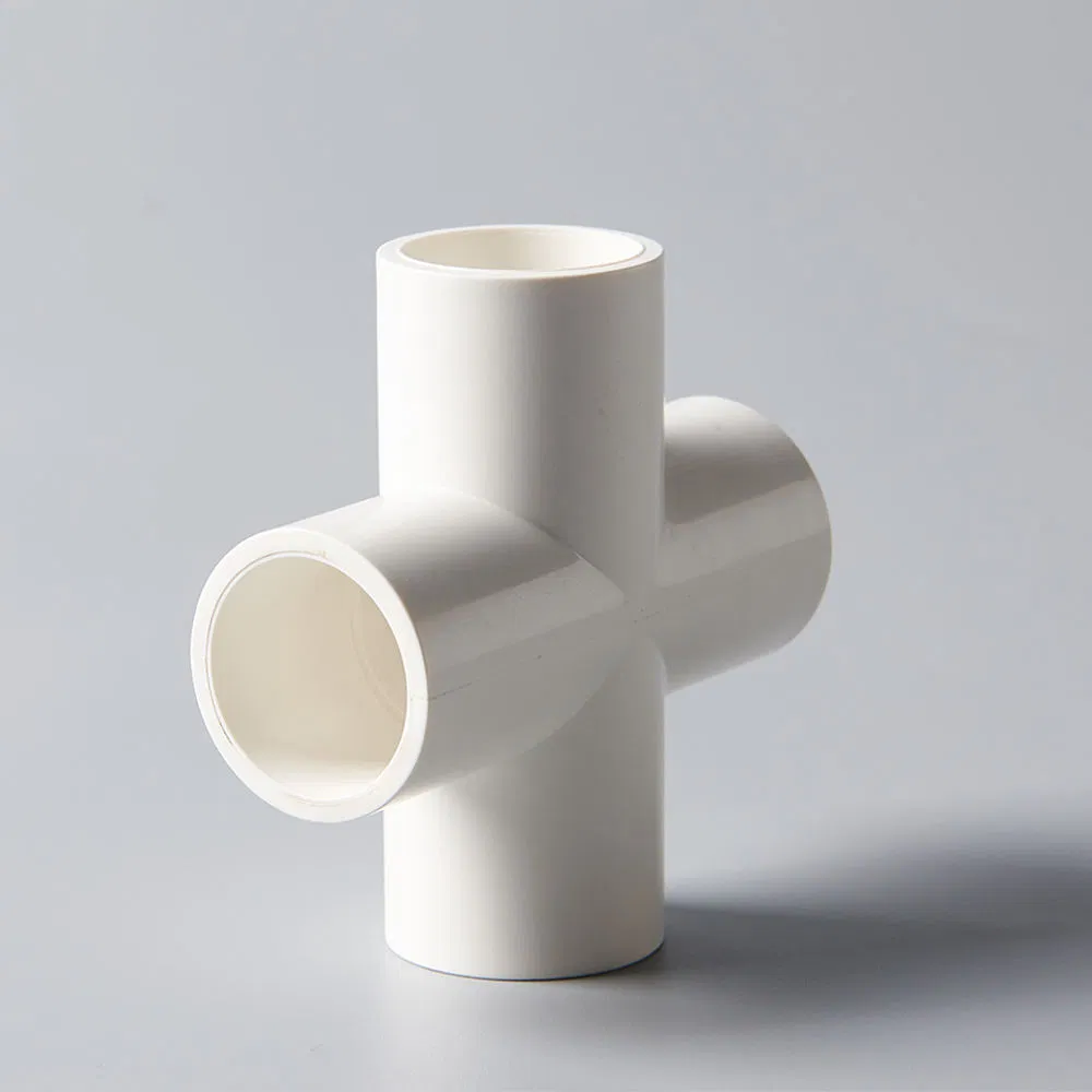 ASTM D2466 Sch40 PVC Pipe Fitting Straight Equal Cross Joint