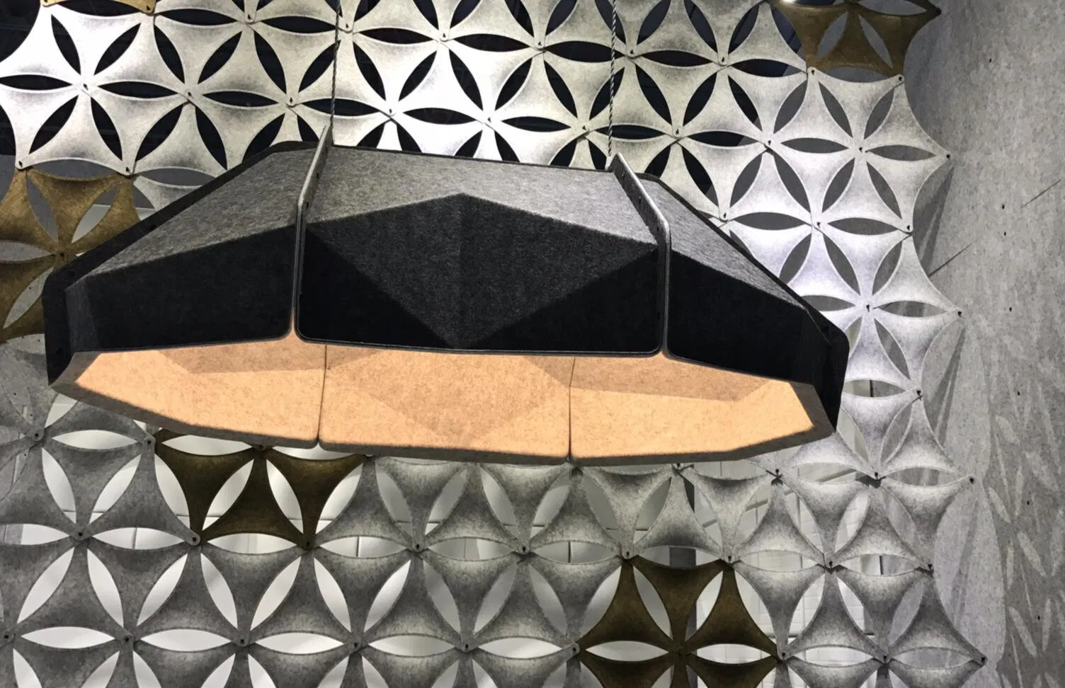 Creative Lampshade Design Grey Color 100% Polyester Made Lampshade