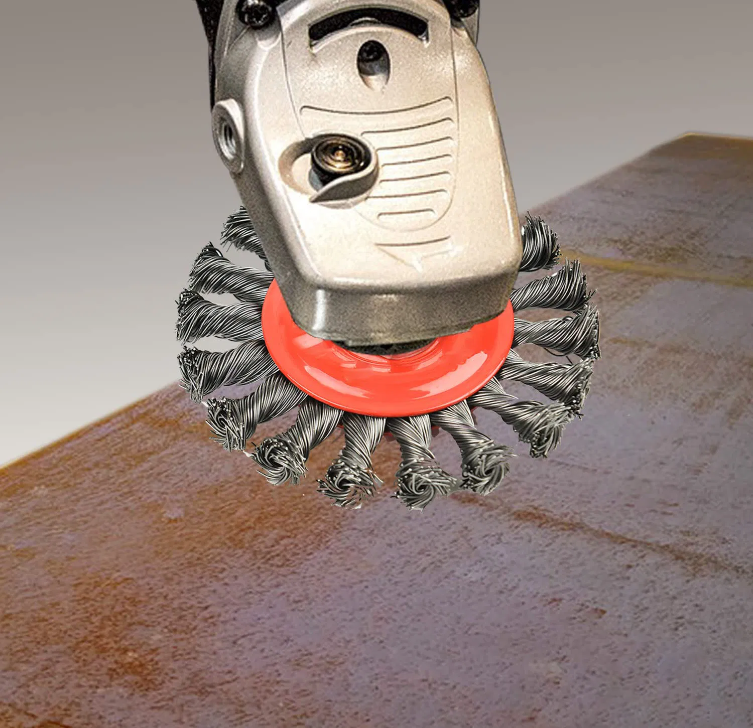 Pack Steel Wire Wheel Brush Knotted Wire Brush 4 Inch for Cleaning Rust