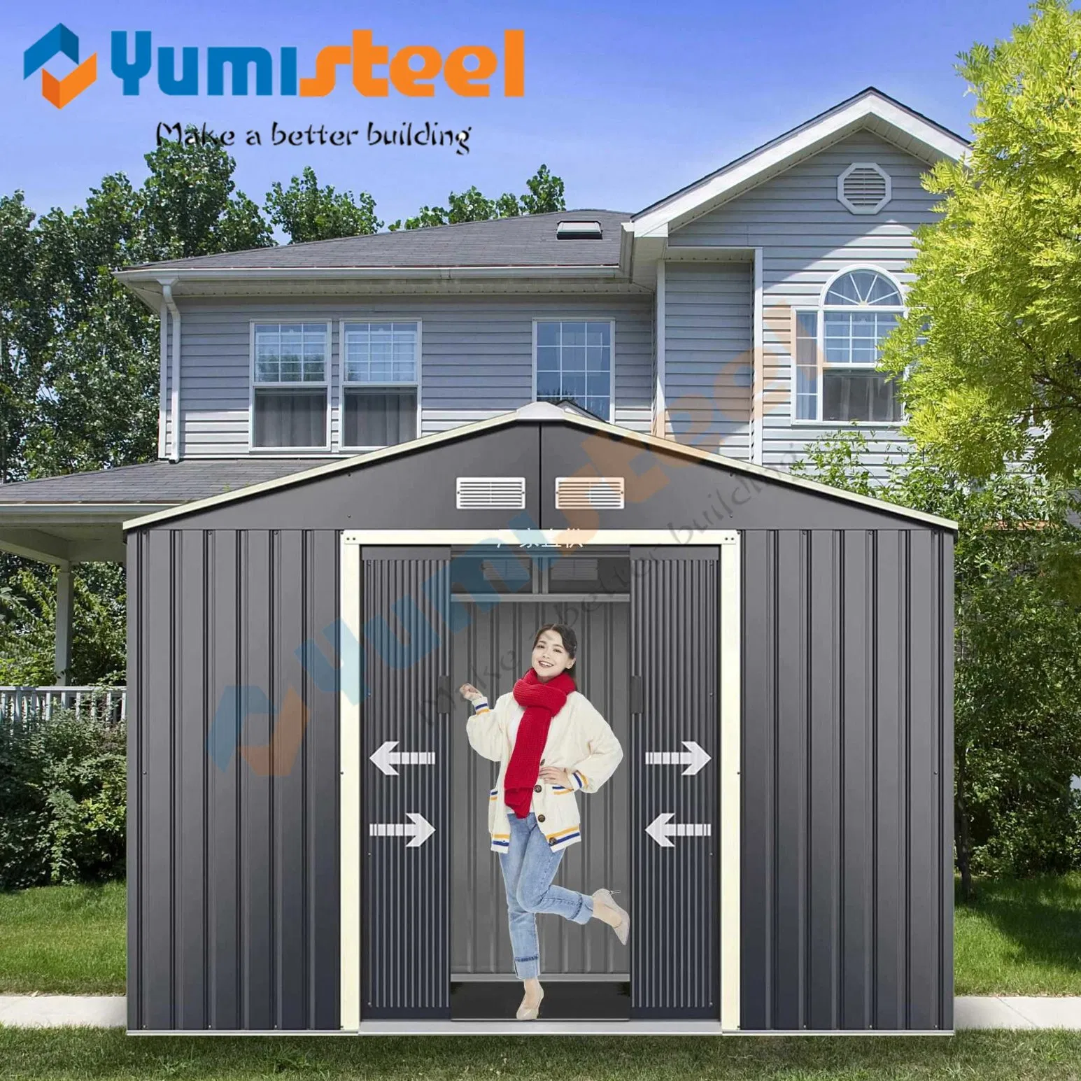 Removable Outdoor Storage Shed Garden Tool Room Tin House