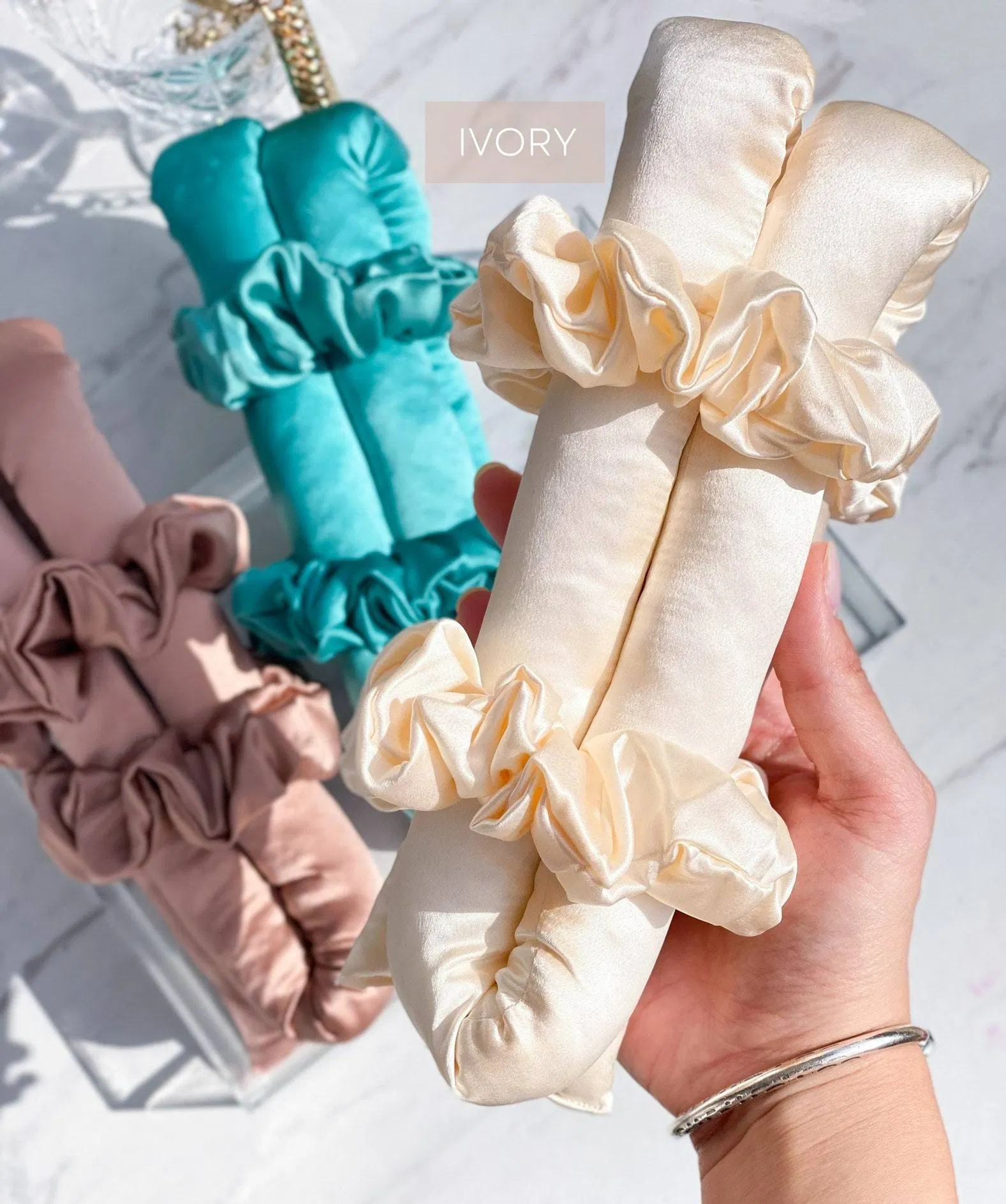 New Arrival Popular Style 100% Mulberry Silk Heatless Hair Curler with Scrunchies