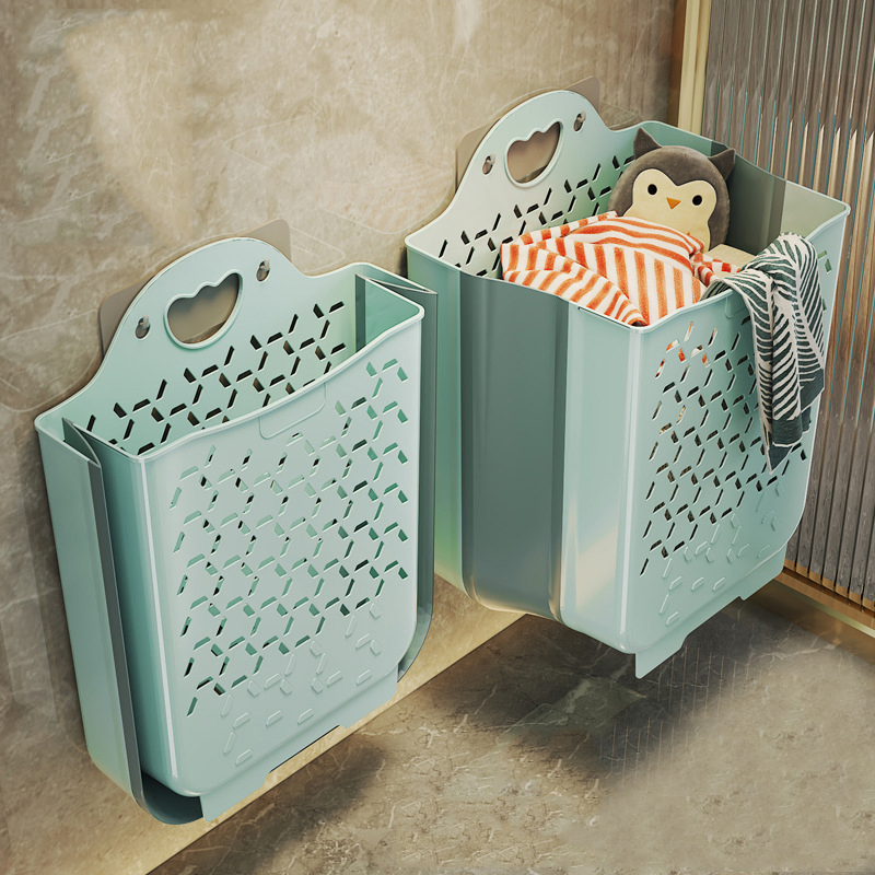 Wall Hanging Dirty Clothes Basket Household Laundry Large Folding Storage Organizer Mi23336