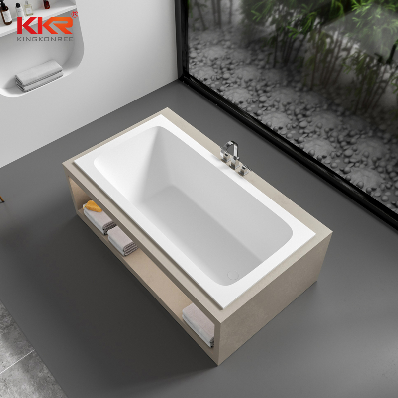 Durable High-End Soaking Freestanding Solid Surface Bathtub for Luxury Hotels