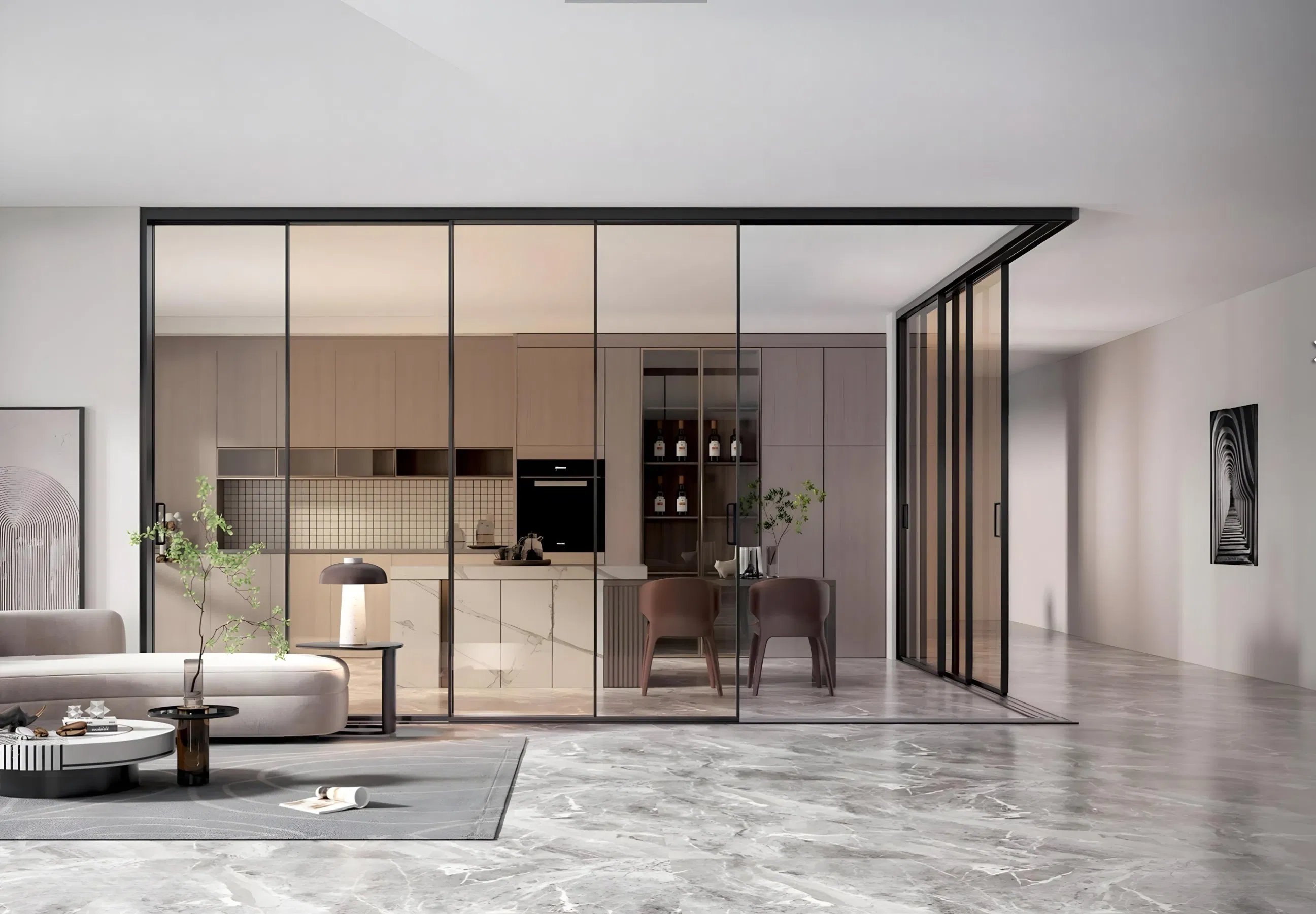 Раздвижная дверь для кухни и балкона, ударопрочная