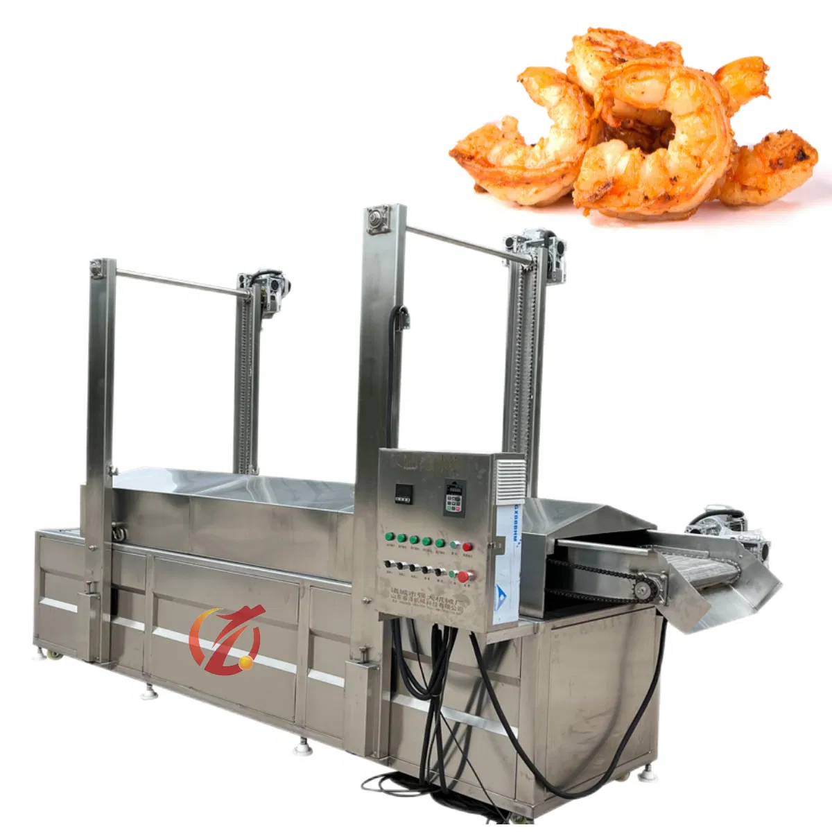 Stainless Steel Industrial Deep Fryer Fried Onion Rings Continuous Industrial Deep Fryer French Fries Frying Machine