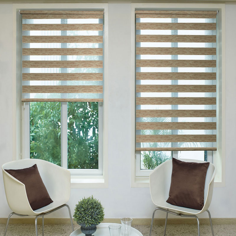 Anti-UV Fabric Zebra Blinds Customized Window Covering