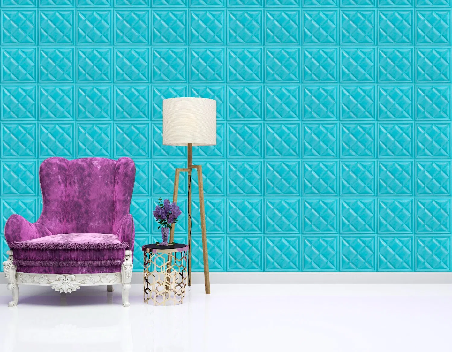 Wallpaper Wall Sticker PE Foam Modern Style Moisture Proof Decorative 3D Self Adhesive for Living Room and Bedroom