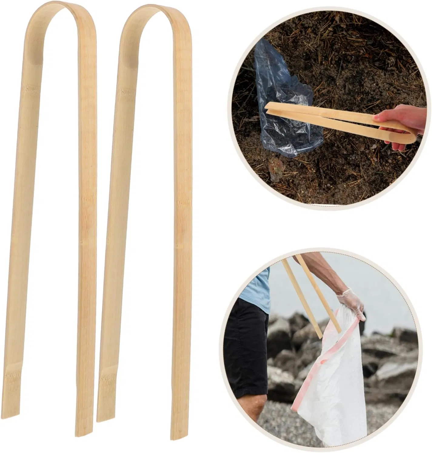 Disposable Kitchen Utensils with Multi-Purpose Bamboo Pliers