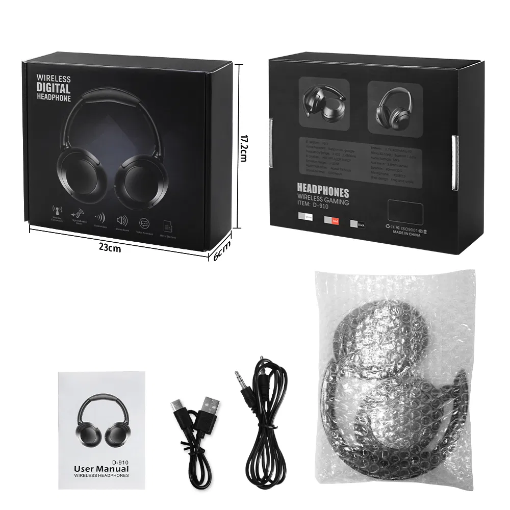 Real Bass Stereo Music Gaming Wireless Headset Foldable Design Bluetooth Earphone Headphone