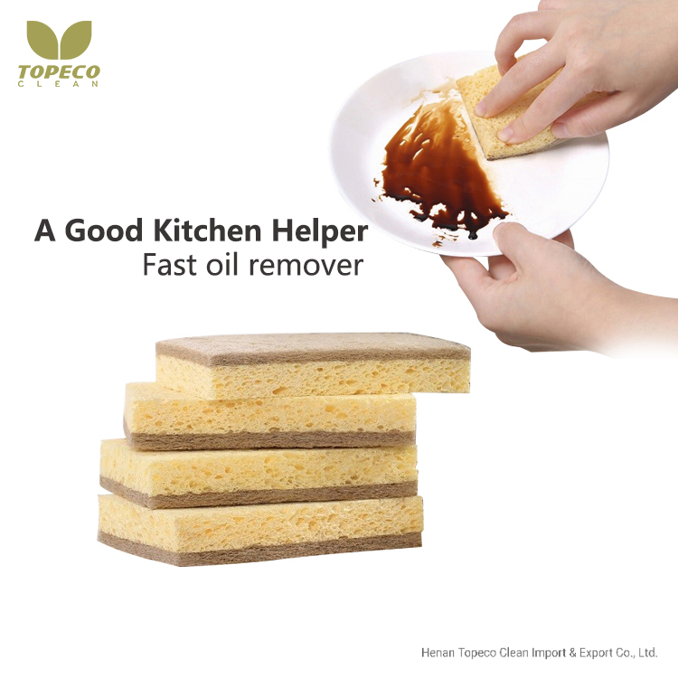 Topeco Reusable Sisal Fiber Cellulose Sponge Natural