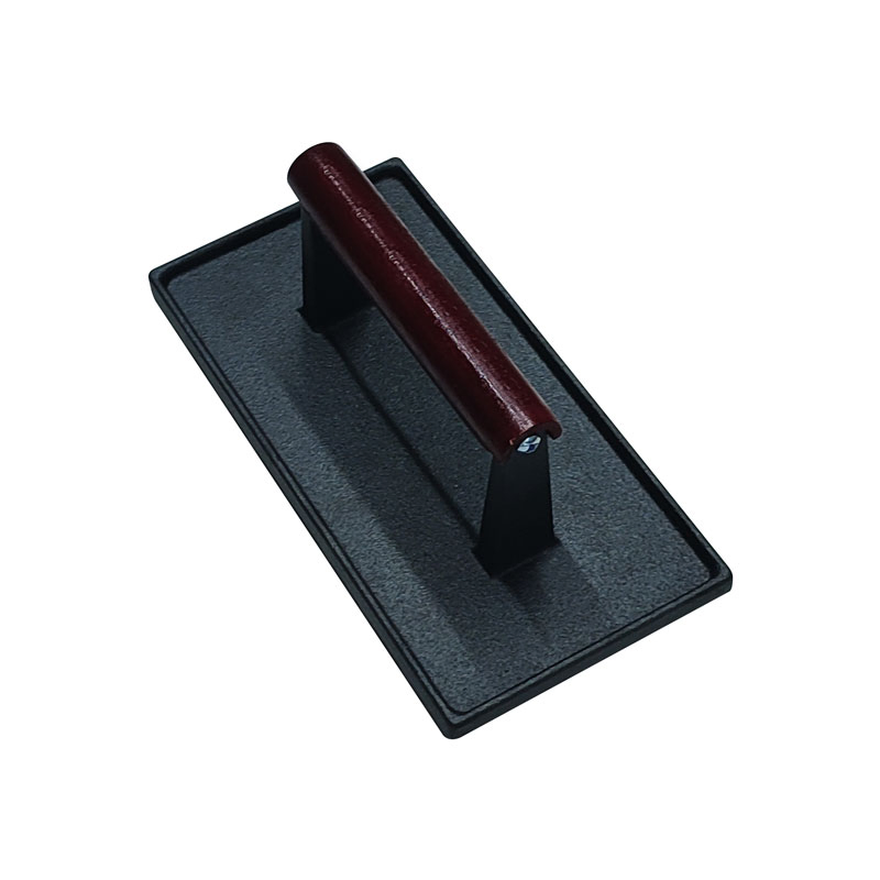 Cast Iron Grill Press Pre-Seasoned Burger Press Steak Weight with Wood Handle Bacon Grill Griddle Press Plate