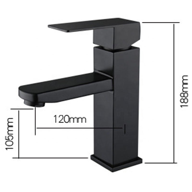 Смеситель для раковины черный, нержавеющая сталь 304