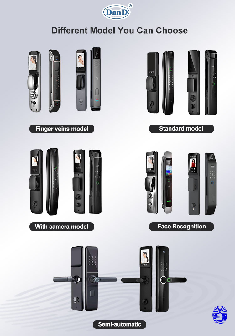 Home Apartment Electronic Digital Fingerprint Smart Door Combination-Lock with Door Handle