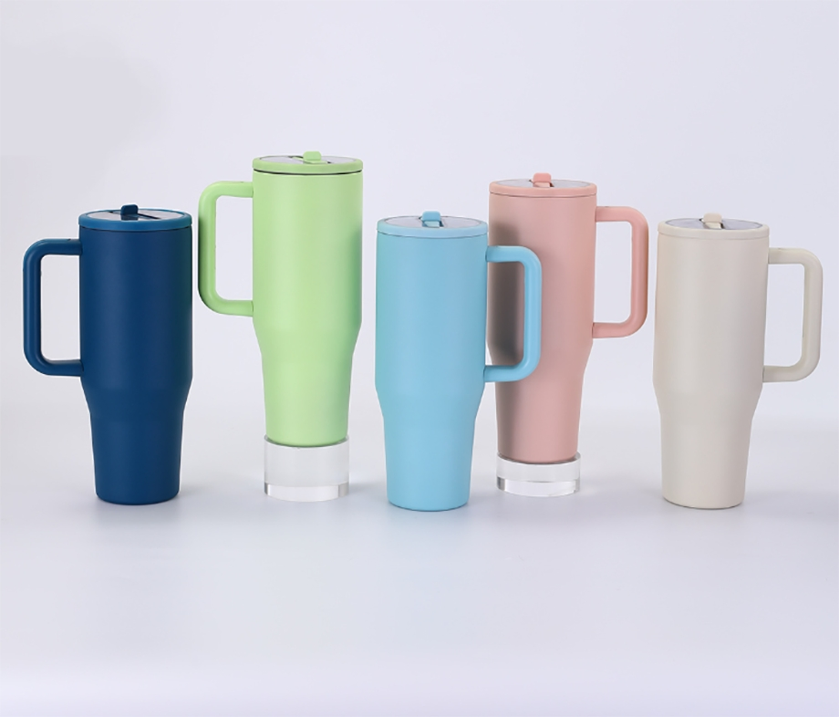 Hot Selling Stainless Steel Travel Mug 40oz Insulated Vacuum Tumbler with Handle and Straw