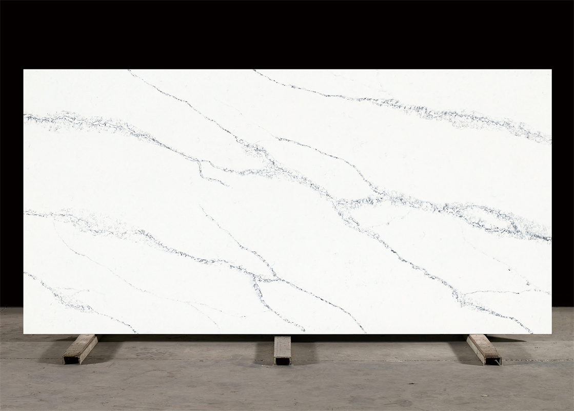 Bookmatch Calacatta Quartz Kk3119 Slab and Kitchen Countertop and Vanity Top