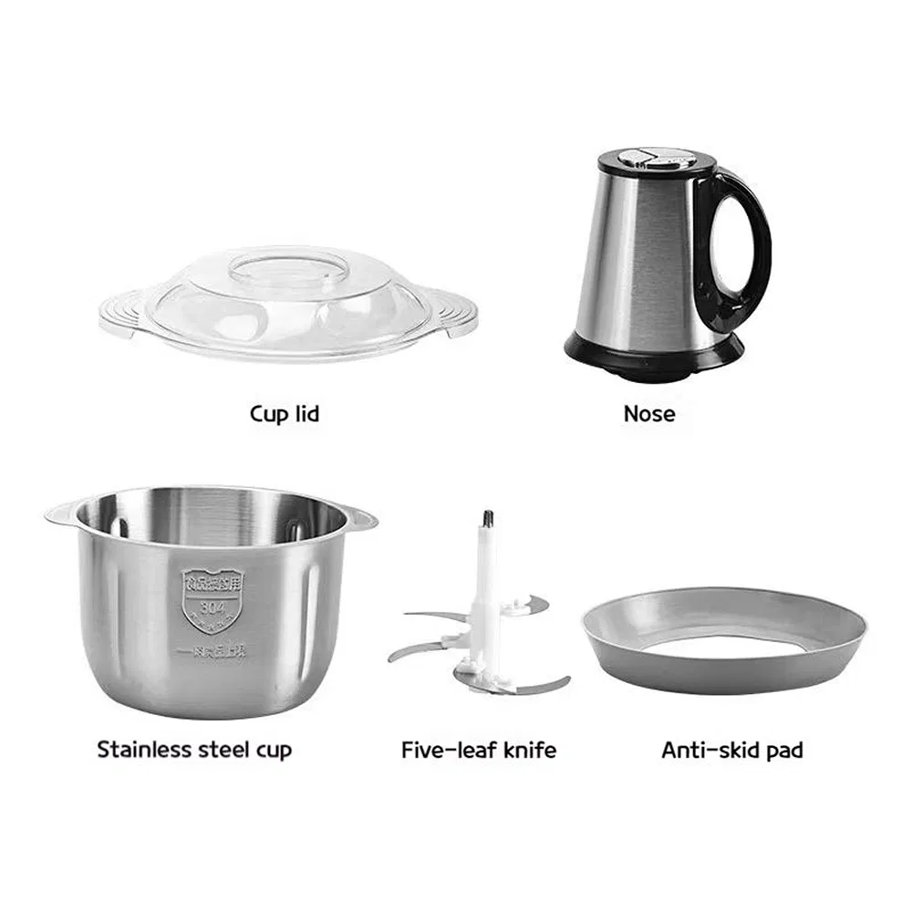 Versatile 2.1-3L Stainless Steel Electric Meat Grinder for Home and RV Use