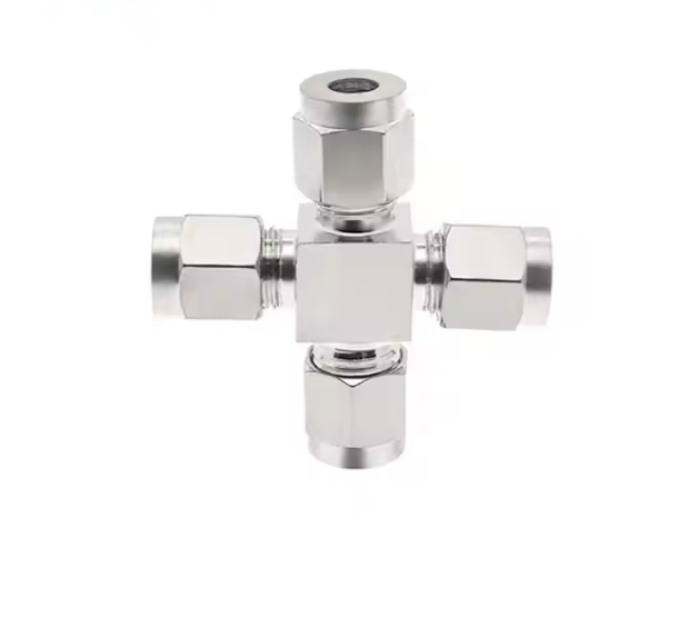 Stainless Steel 304 316L High Pressure 3000psi 6000psi Double Ferrule Union Cross