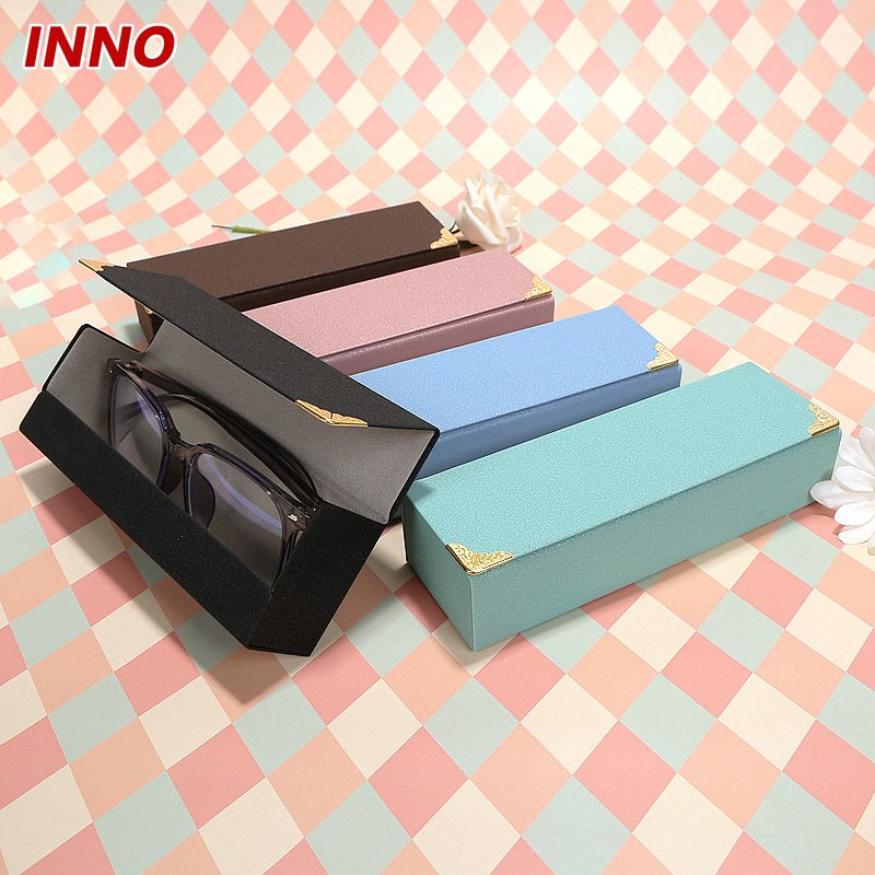 Inno-T189 High-End Handmade Glasses Case Macaroon Colour PU Leather Hard Case for Optical Glasses and Sunglasses, Custom Colur, Eco-Friendly