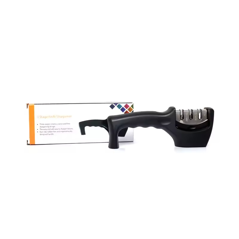 Kitchen 3/4-Segment Knife Sharpener Household Multi-Functional Hand-Held 3/4-Purpose Black Sharpening Stone Knife Sharpener Sharpening Tool