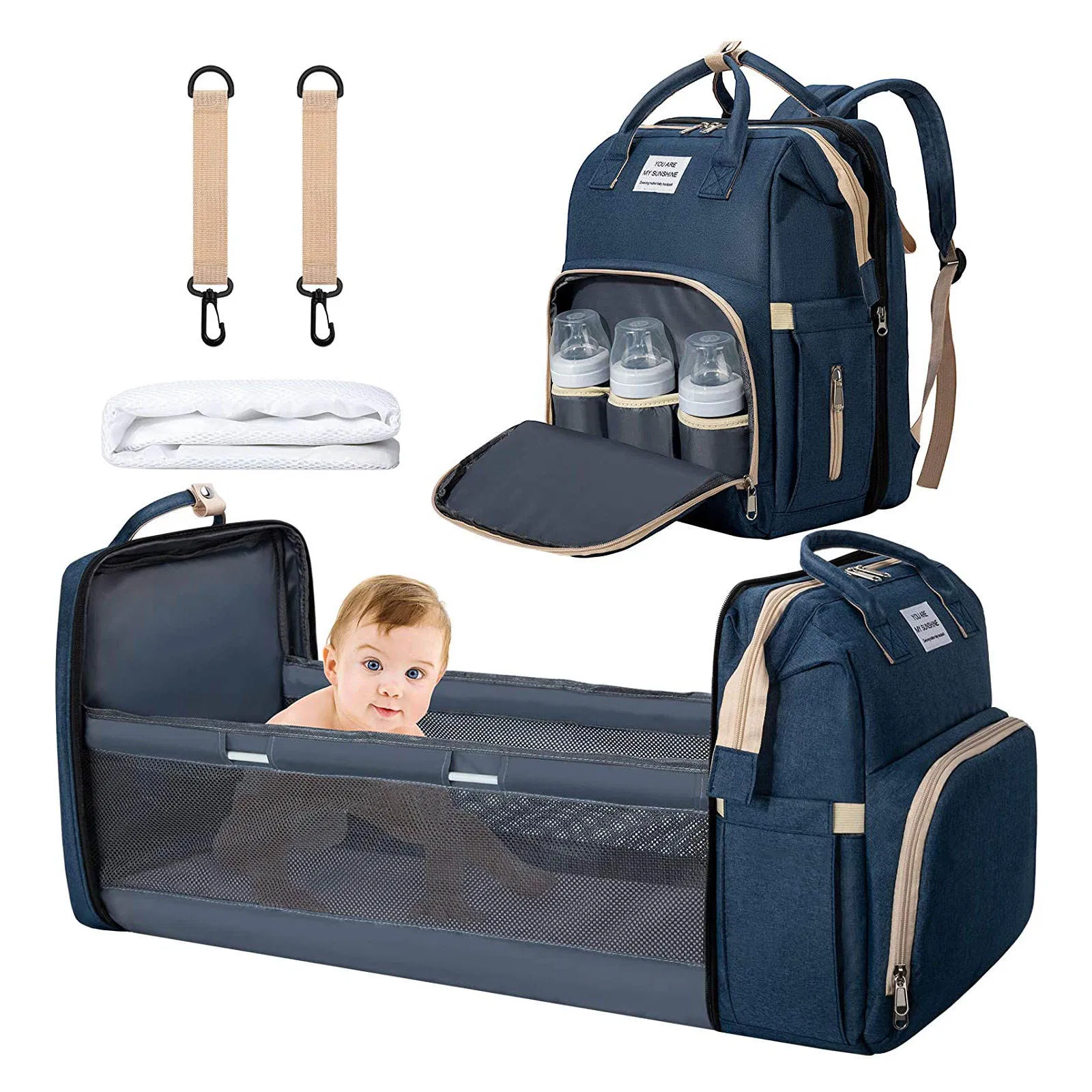 Multifunctional Travel Bassinet Foldable Baby Bed Portable Diaper Changing Station