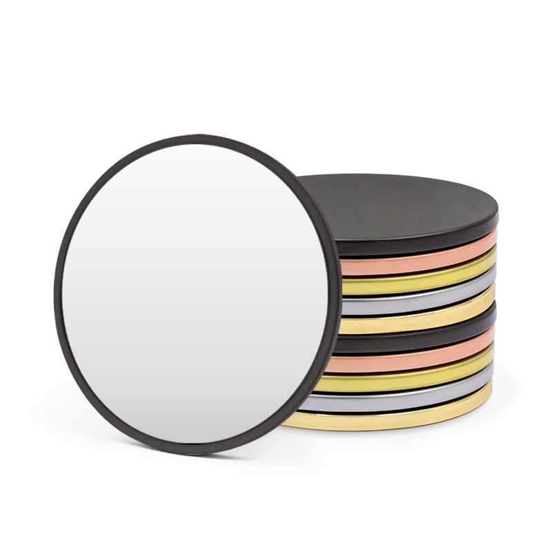 Factory Custom Zinc Alloy Luxury Black Cute Wholesale Small Makeup Mirror Metal Gold Storage Mini Round Cosmetic Mirror