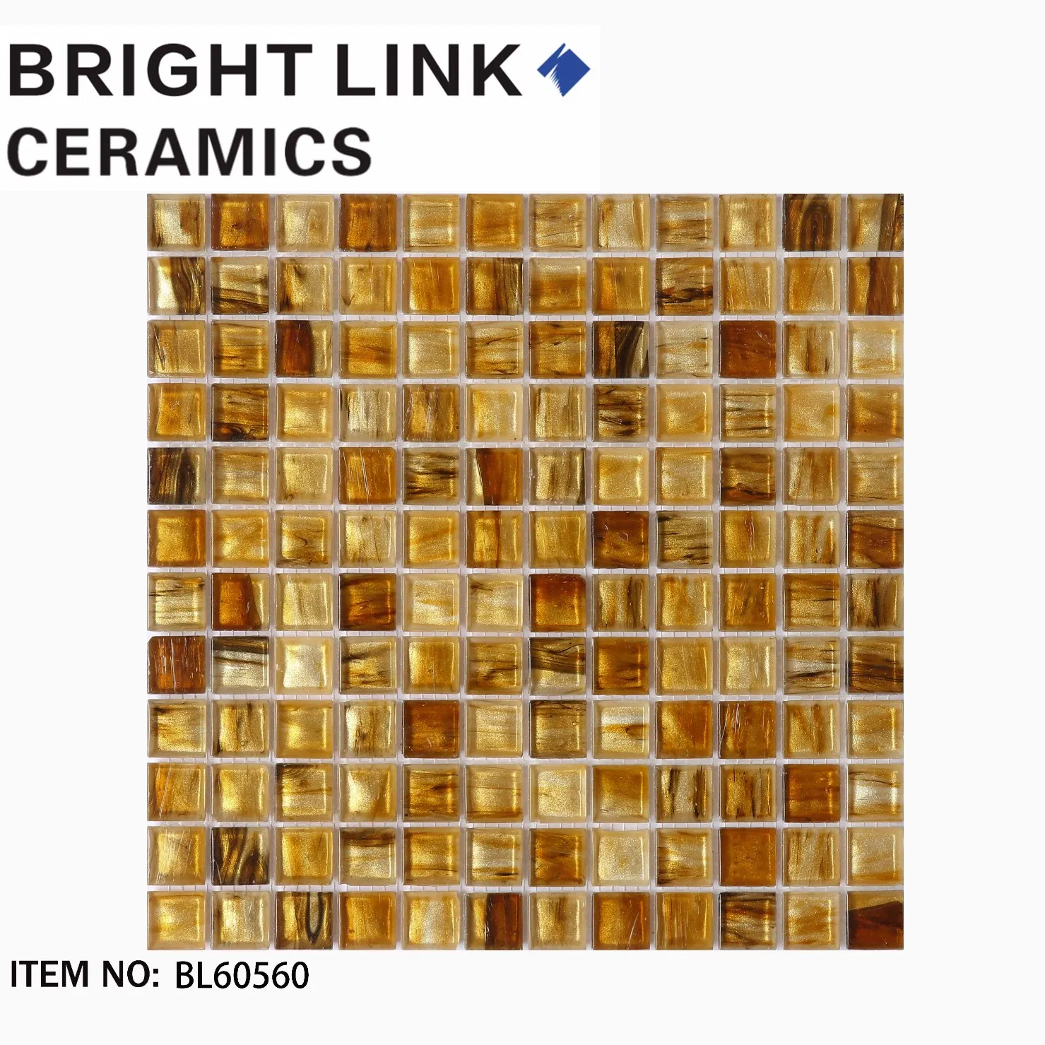 300*300mm Glossy Hotel Indoor Wall Decoration Square Glass Mosaic