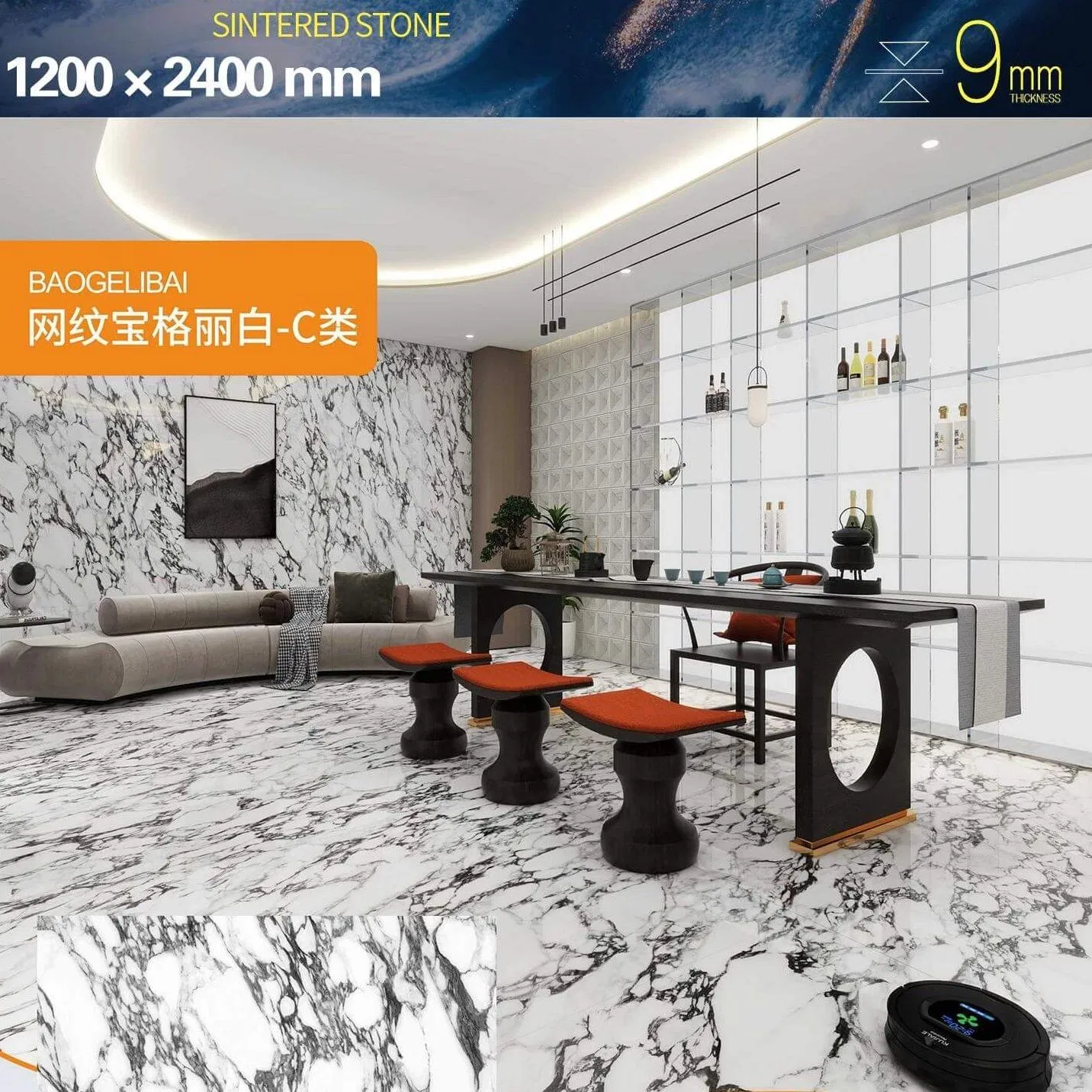 Affordable Sintered Stone Marble Porcelain Tiles 1200*2400mm Flooring Wall Tiles for Budget-Friendly Home Improvement