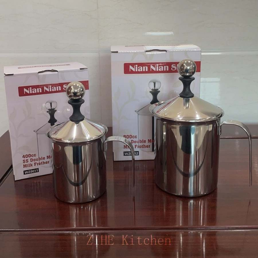 Stainless Steel Milk Frother Coffee Double Hand Frother Fancy Coffee Utensils