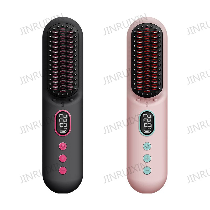 Cross-Border Do Not Hurt Hair Wireless Hair Straightener Negative Ions Mini Portable Fluffy Curling Dual Purpose Hair Straightener Negative Ions Hair Brush