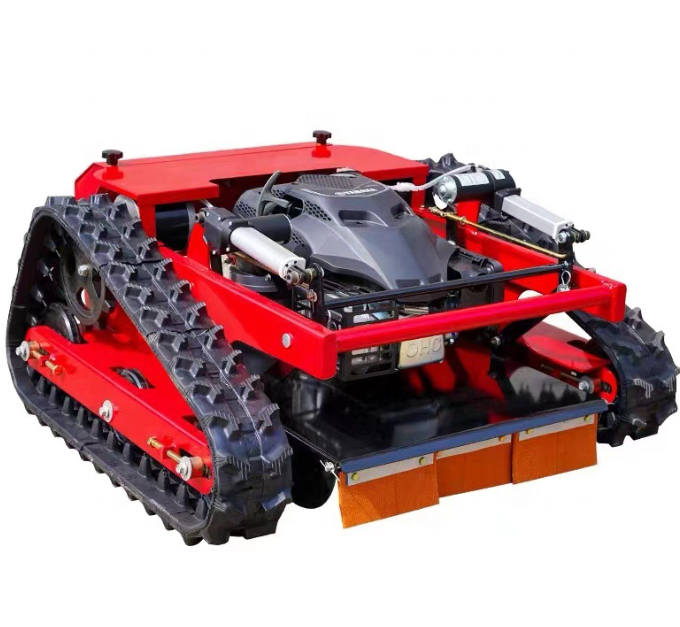 Робот-газонокосилка на гусеницах с дистанционным управлением