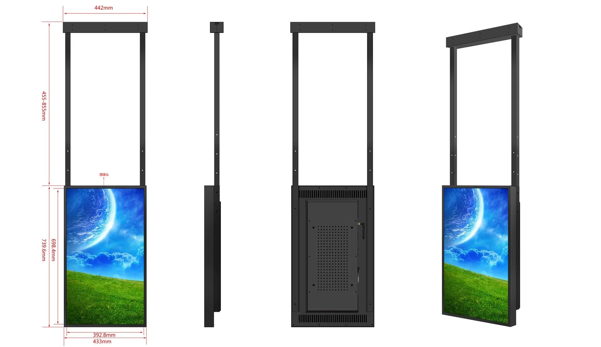 86-дюймовый подвесной цифровой дисплей для витрин и магазинов