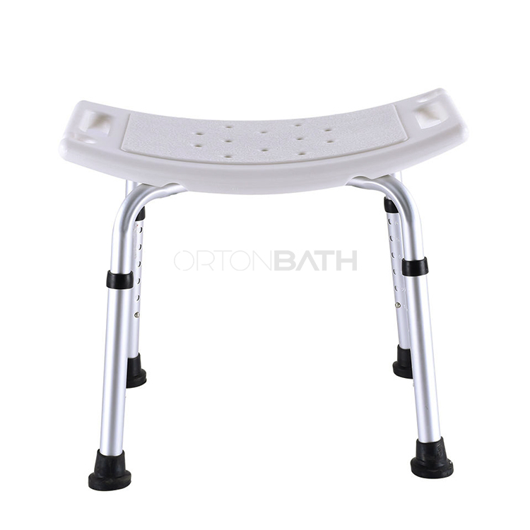Ortonbath Aluminum Medical Adjustable Shower Seat Chair Bench Bath Stool Shower Seat with Bracket