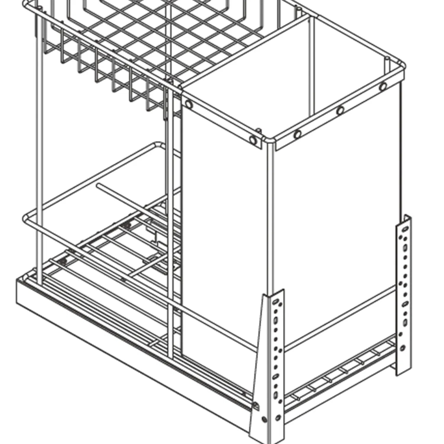 Kitchen Cabinet and Base System Multifunctional Under Mounted Soft Closing Storage Organizing Spice Rack Basket with a Bag (PTJ028-1)