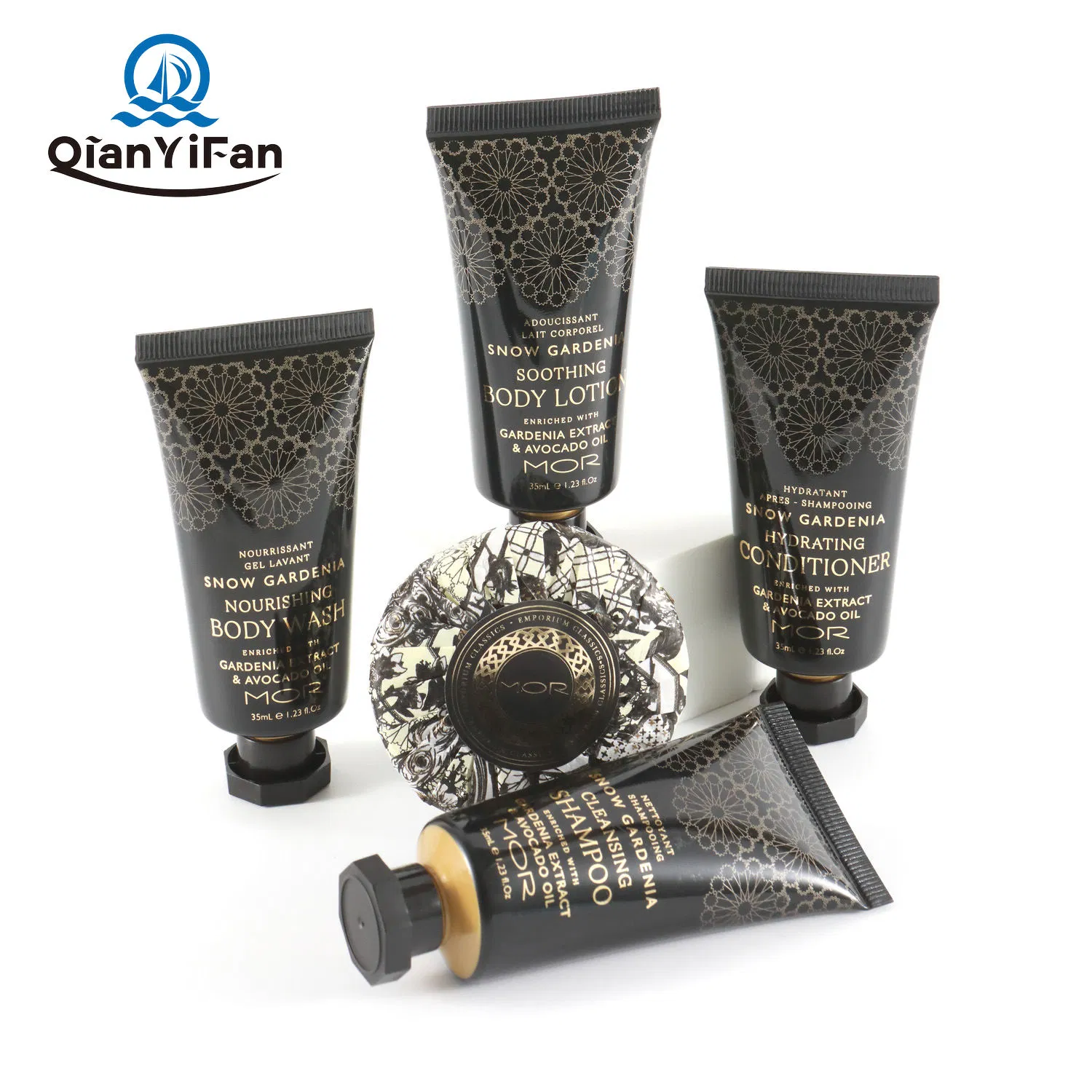 Wholesale Luxury Hotel Supplies Body Lotion Shower Gel Hair Conditioner Shampoo Body Soap Toiletries Set