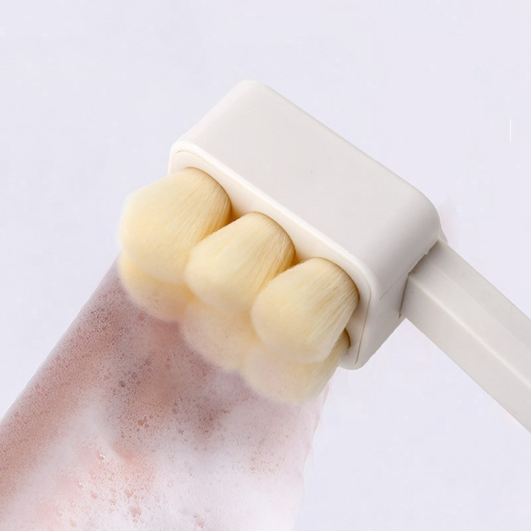 2021 New Style Multifunctional Body and Face Double Use Super Soft Ultra-Fine Hair Bath Brush with Long Handle