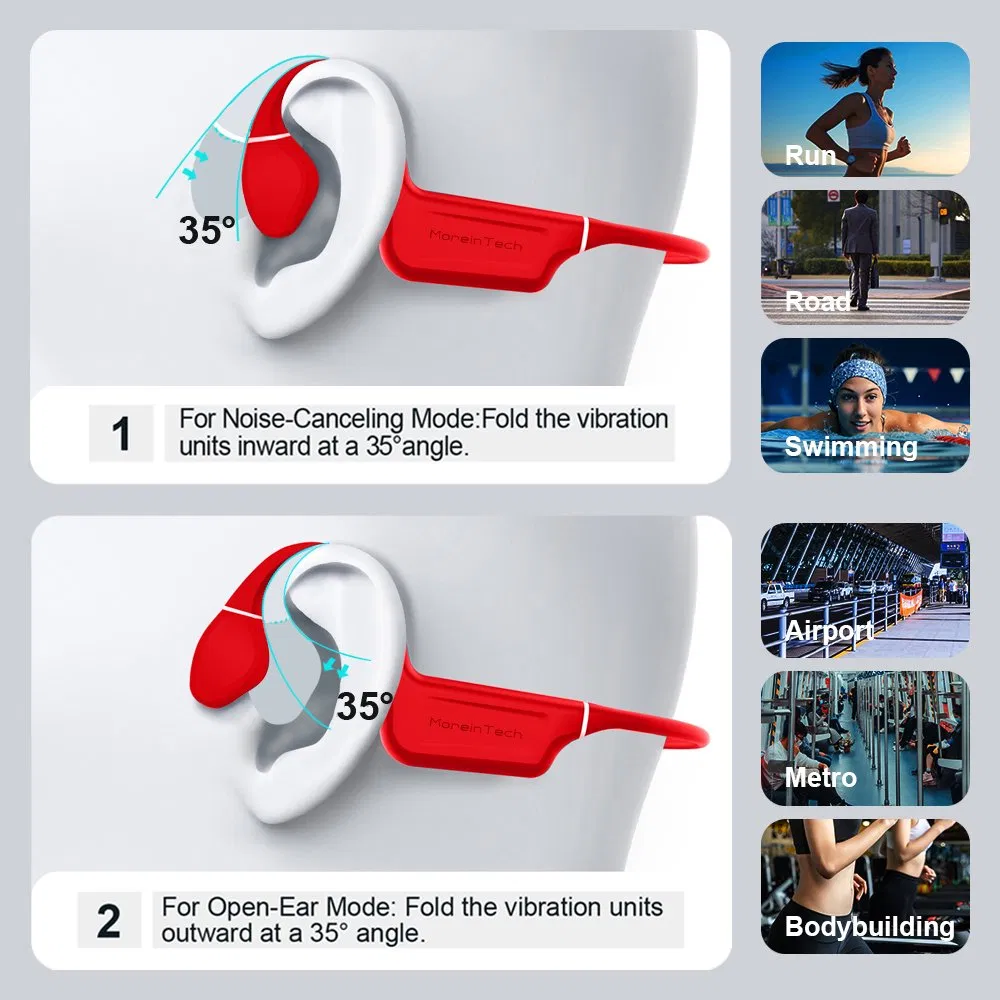 Latest Design Bone Conduction Earbuds Wireless Stereo Headphones Bluetooth Headset Sweatproof Ipx5 Sports Earphones Purple Es-998PRO