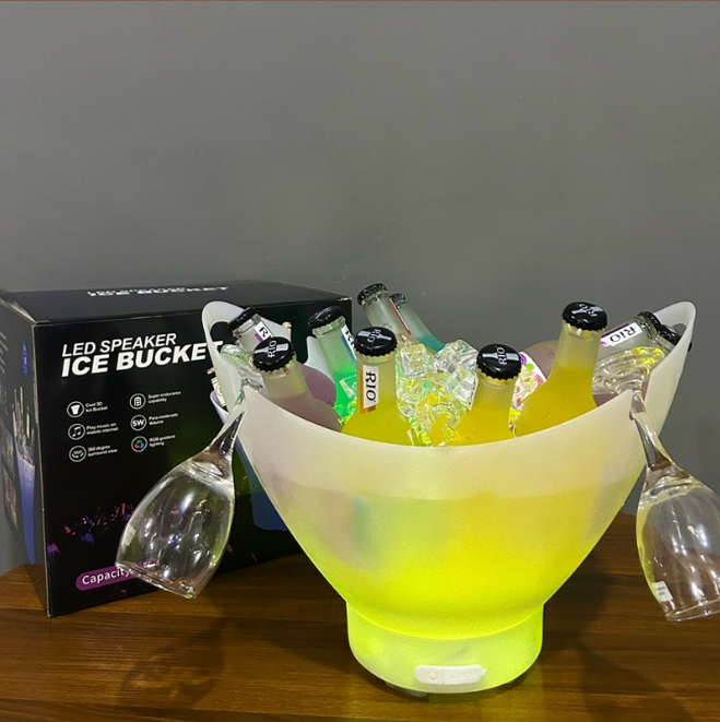Large Capacity 7L Bluetooth LED Light Ice Bucket Luminous Small Speaker
