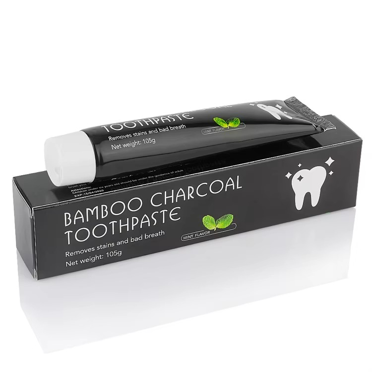 Custom Adult Sensitive Teeth Fluoride-Free Deep Cleaning Tooth Stains Natural Activated Bamboo Charcoal Whitening Toothpaste