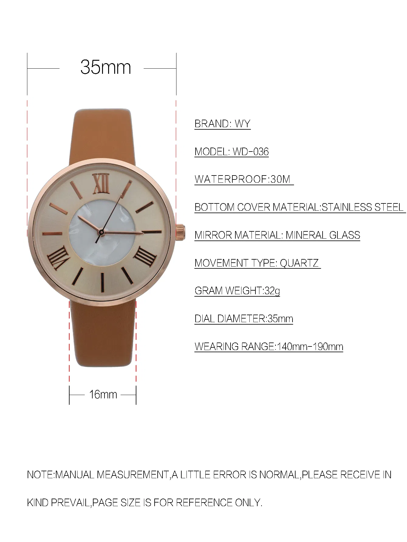 Factory Customize Logo Quartz Lady Watch Wrist Watch Leather Watch Stock Women Watch