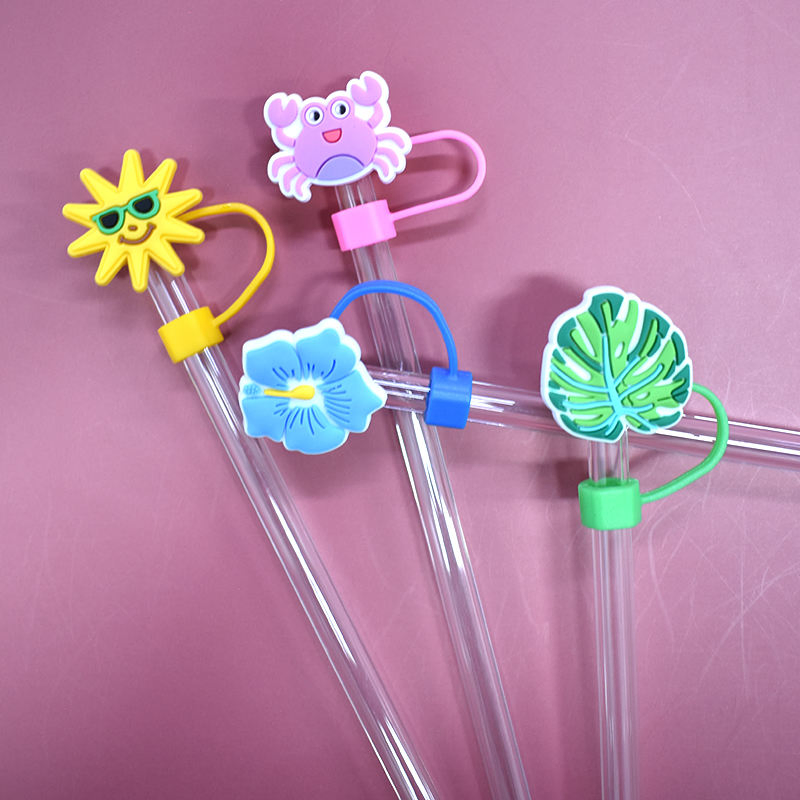 Яркие летние насадки на соломинки для стаканов