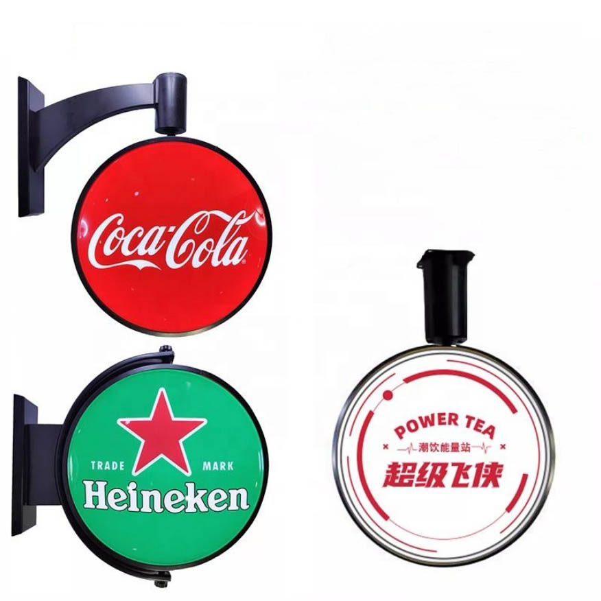 Customizable Round LED Signs 40cm/50cm/60cm Automatic Rotating LED Advertising Light Box