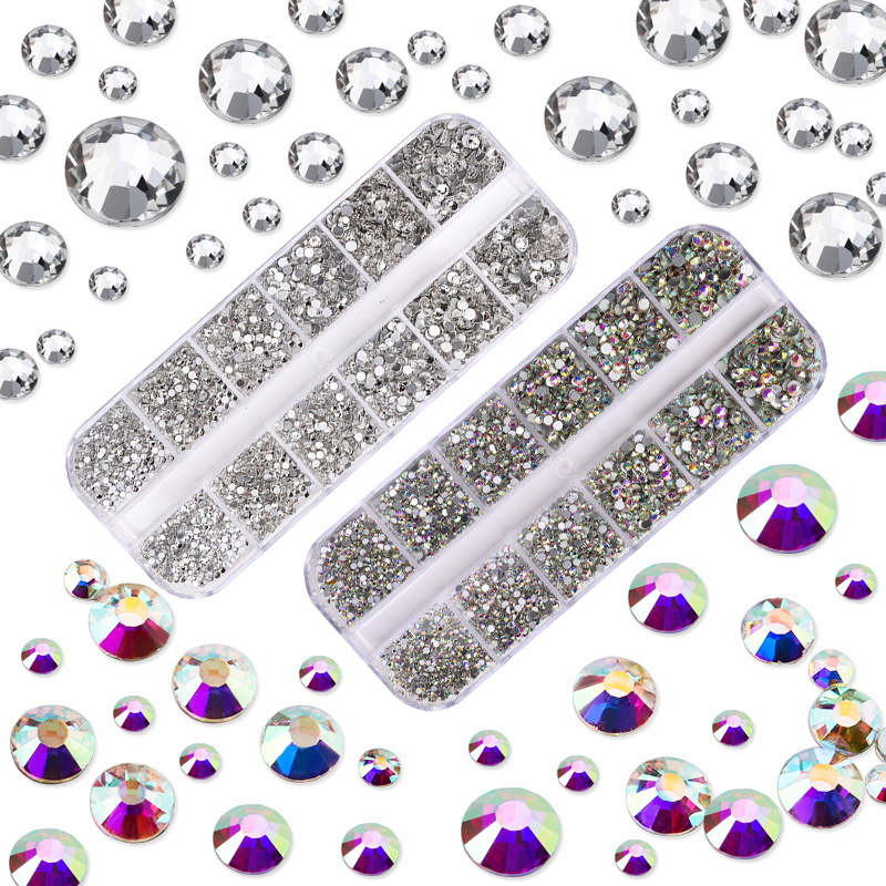3600PCS Nail Decoration Rhinestones DIY Diamond Accessories Nail Box Art