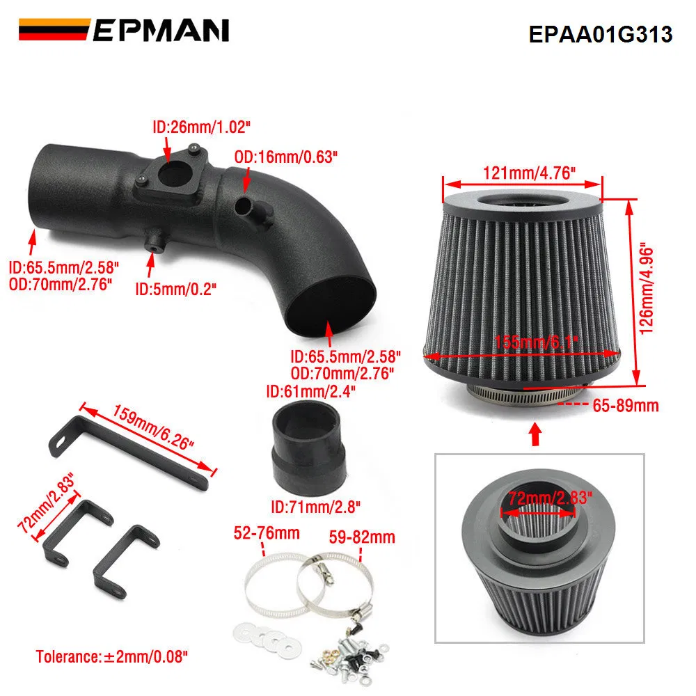 Epman Cold Air Intake System with Heat Shield for Toyota Corolla 2009-2017 / Scion iM 1.8L 2016-2017