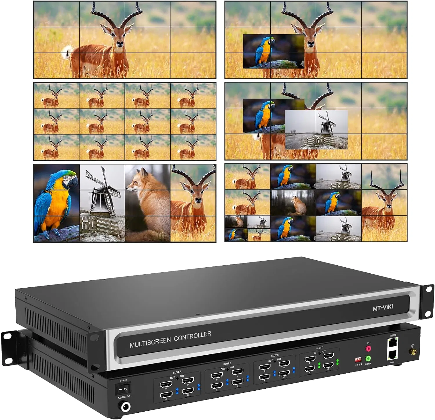 Custom Seamless HDMI Matrix Switch 4X12 & 3X4 Video Wall Processor 3X3