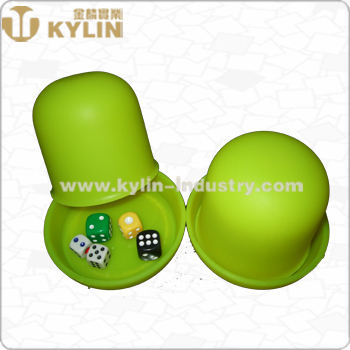 Custom Printed Plastic Advertising Promotion Round Game Dice Cup Set with Dice