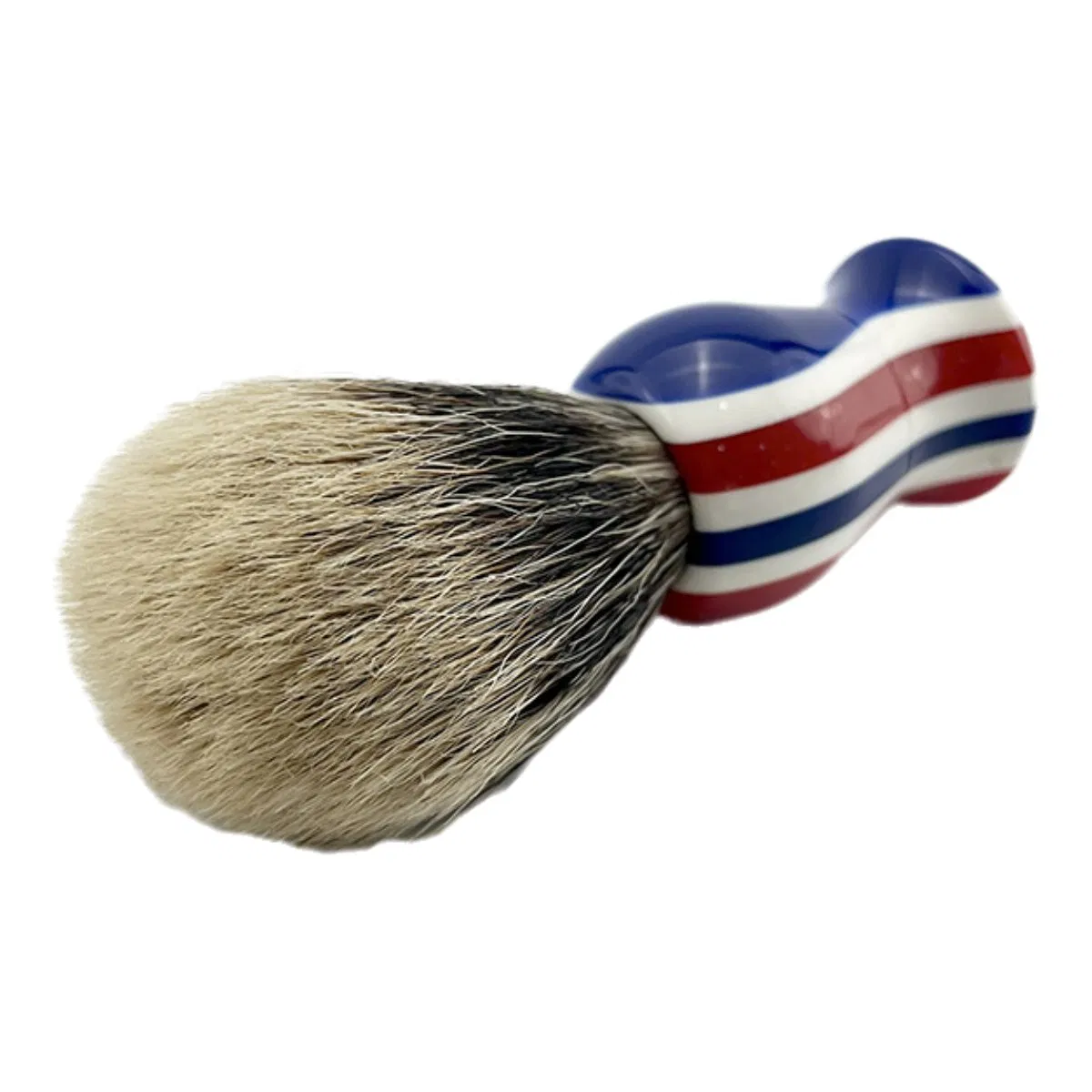 Men's Classic Handle Face Shaving Brush Retro Striped Tie-Dyed Legacy Nylon Beard Brush