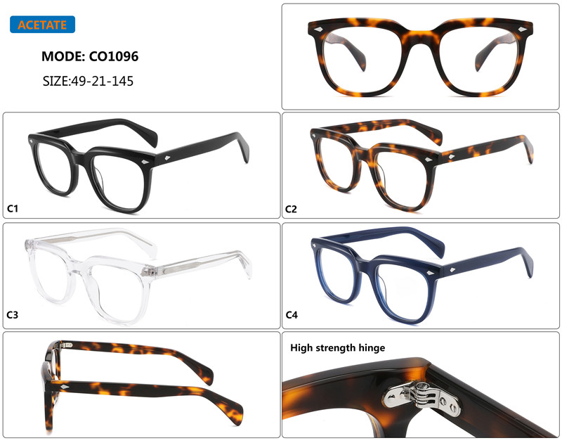 Four Color Retro Tortoise Acetate Optical Frame for Unisex